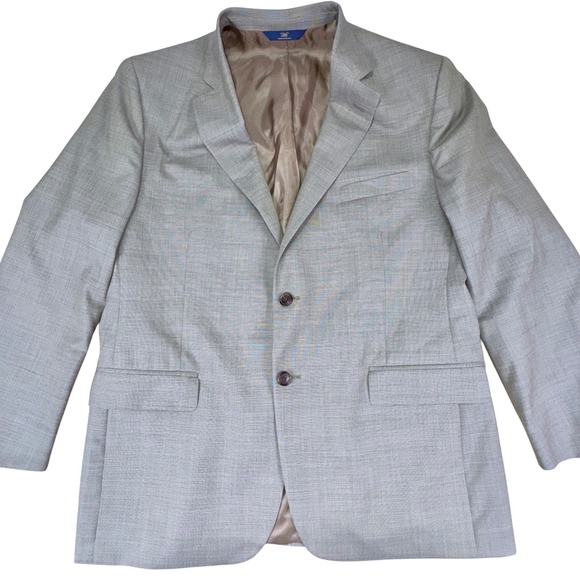 Brooks Brothers 346 Men's 44R Wool‎ Blazer Tan 2 Button Sport Coat Jacket